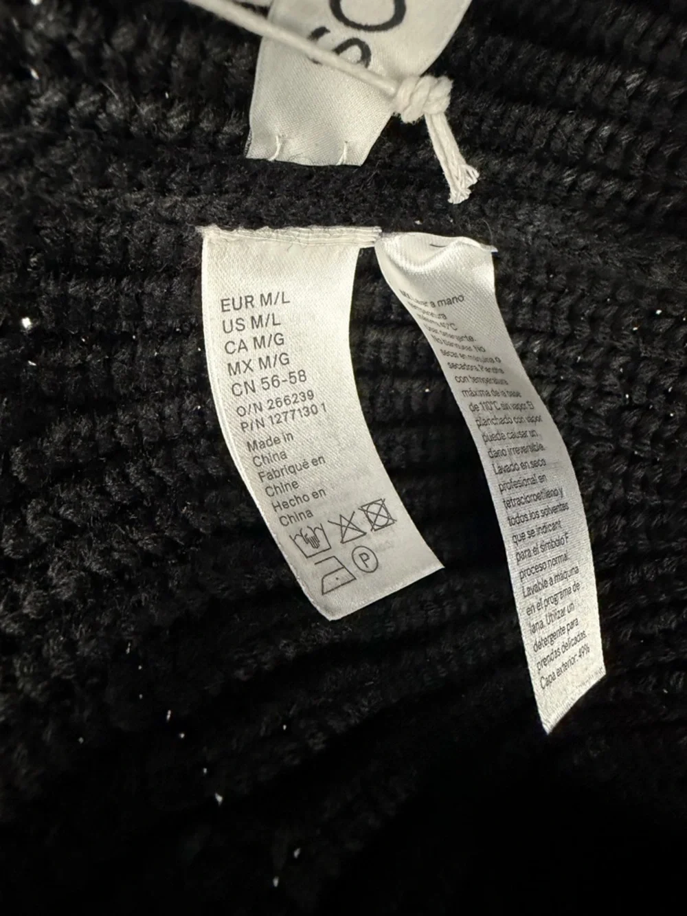 Cos Black Ribbed Wool Blend Bucket Hat - Picture 4 of 5